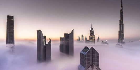skyline of Dubai with iconic landmarks and luxury lifestyle