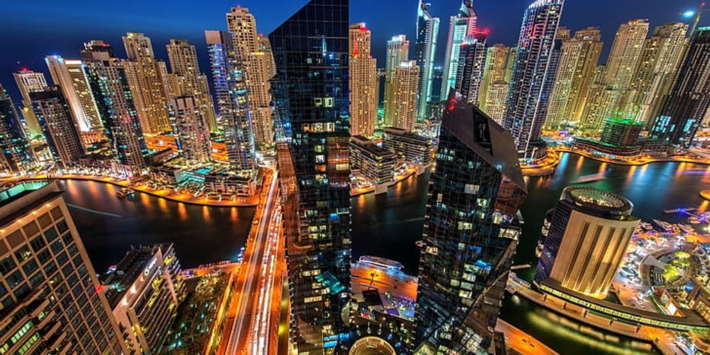 family enjoying life in Dubai skyline