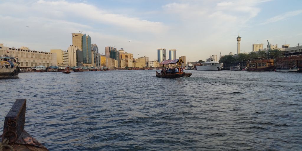 skyline of Dubai with expatriates enjoying the city