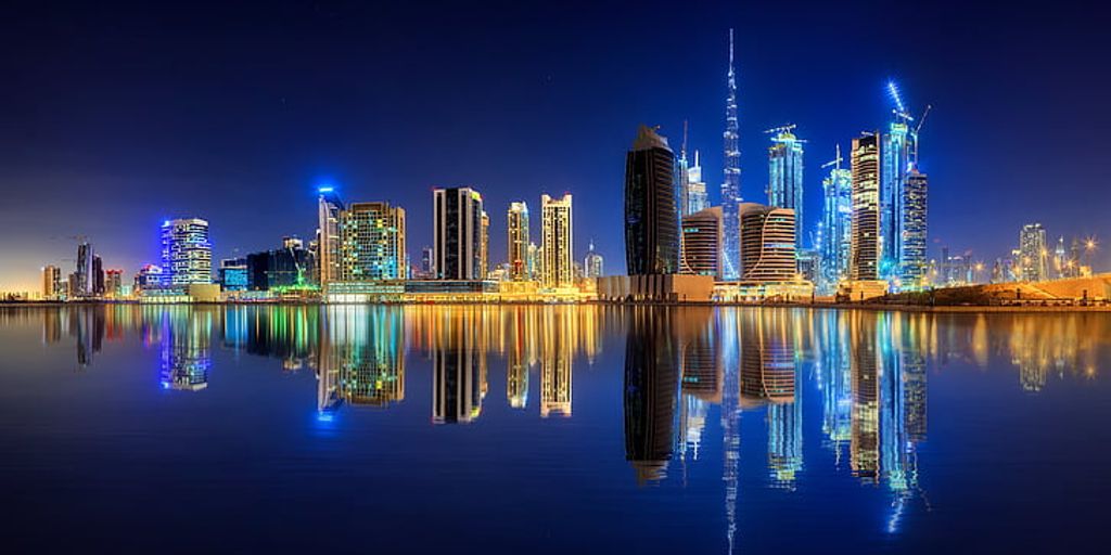 Dubai skyline with expats enjoying city life