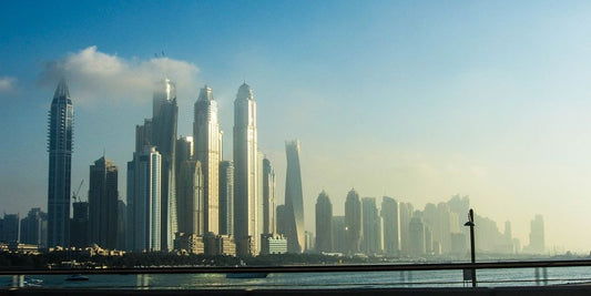 skyline of Dubai with expats enjoying city life